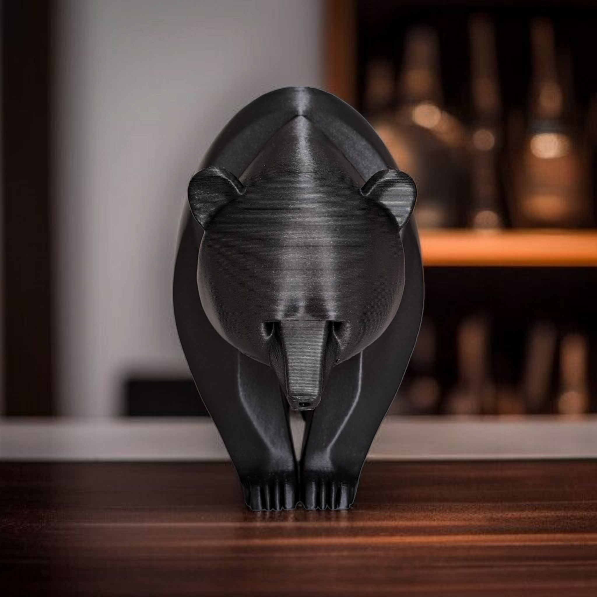 Minimalistically Designed Bear Sculpture - Side View